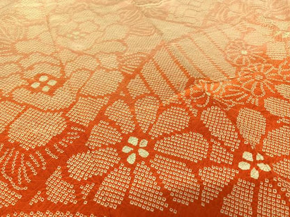 平和屋着物●豪華振袖 絞り 舞花文 正絹 逸品 AABC5119zg