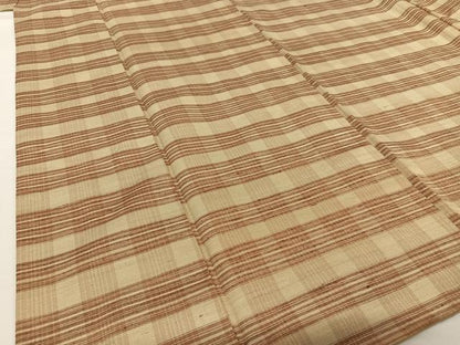 平和屋着物●上質な紬　格子　正絹　逸品　AABC5121zg