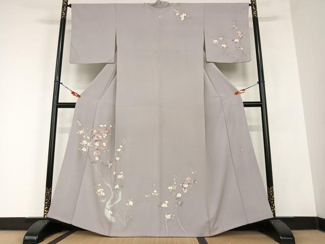 平和屋着物●訪問着　作家物　枝花文　正絹　逸品　AABC5144zg
