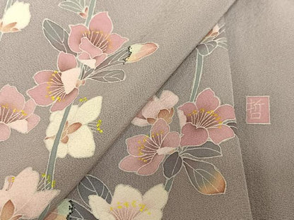 平和屋着物●訪問着　作家物　枝花文　正絹　逸品　AABC5144zg