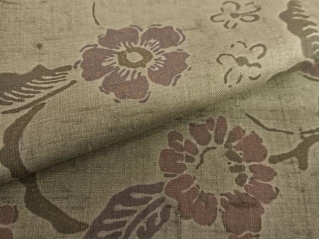平和屋着物●上質な小紋　紬地　草花文　正絹　逸品　未使用　AABC5146zg