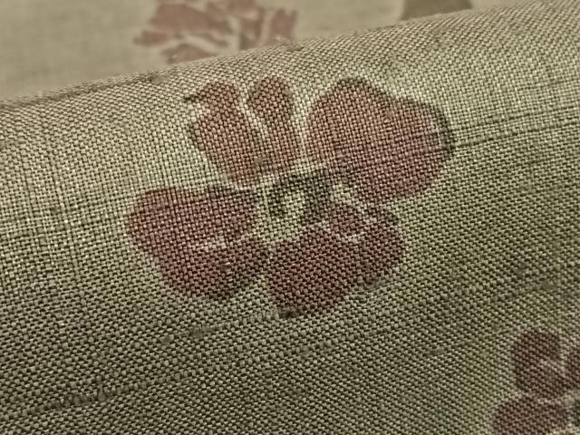 平和屋着物●上質な小紋　紬地　草花文　正絹　逸品　未使用　AABC5146zg