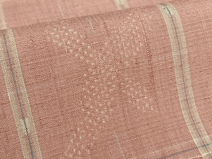 平和屋着物●上質な紬　格子　飛鳥文　正絹　逸品　AABC5147zg