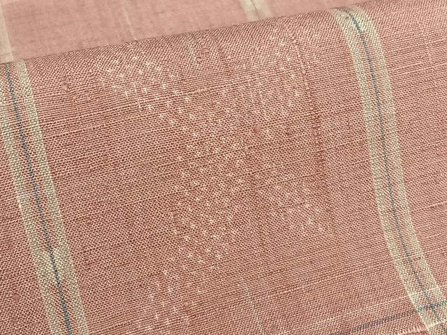 平和屋着物●上質な紬　格子　飛鳥文　正絹　逸品　AABC5147zg
