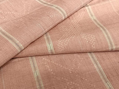平和屋着物●上質な紬　格子　飛鳥文　正絹　逸品　AABC5147zg