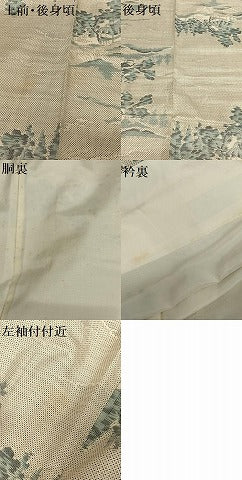 平和屋着物●本場大島紬　白大島　カタス7マルキ　総絣　樹林風景文　正絹　逸品　AABC5149zg