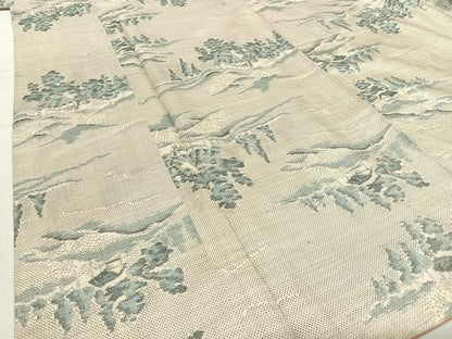 平和屋着物●本場大島紬　白大島　カタス7マルキ　総絣　樹林風景文　正絹　逸品　AABC5149zg