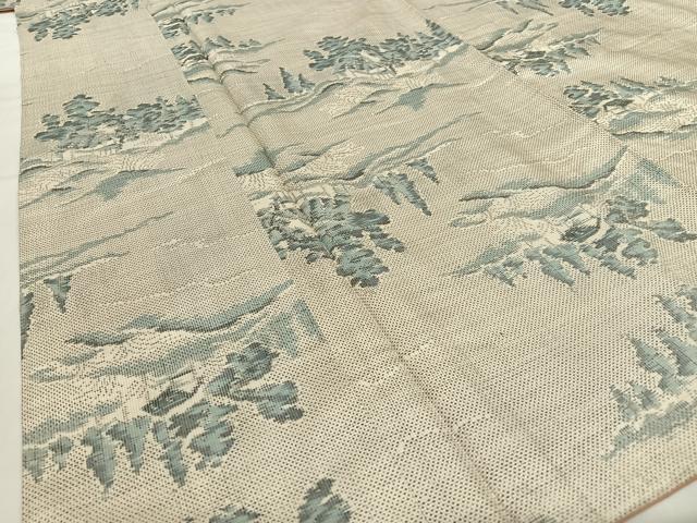 平和屋着物●本場大島紬　白大島　カタス7マルキ　総絣　樹林風景文　正絹　逸品　AABC5149zg