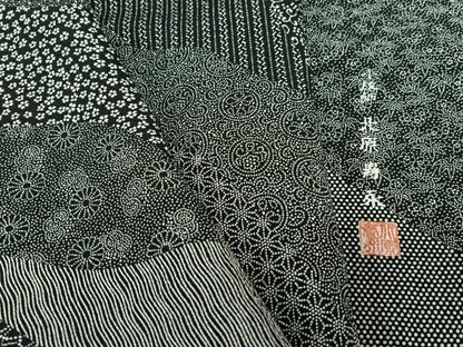 平和屋着物●小紋師　北原寿氷　江戸小紋　百柄　黒地　正絹　逸品　AABC5160zg