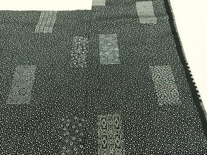 平和屋着物●小紋師　北原寿氷　江戸小紋　百柄　黒地　正絹　逸品　AABC5160zg