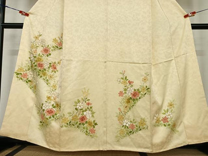 平和屋着物●青山みとも 訪問着 草花文 正絹 逸品 AABC5172zg