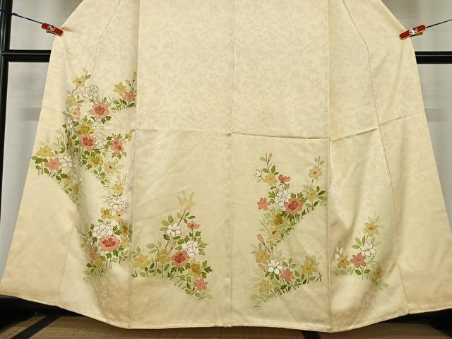 平和屋着物●青山みとも 訪問着 草花文 正絹 逸品 AABC5172zg