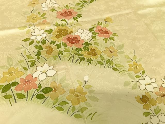 平和屋着物●青山みとも 訪問着 草花文 正絹 逸品 AABC5172zg