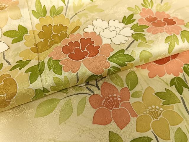 平和屋着物●青山みとも 訪問着 草花文 正絹 逸品 AABC5172zg
