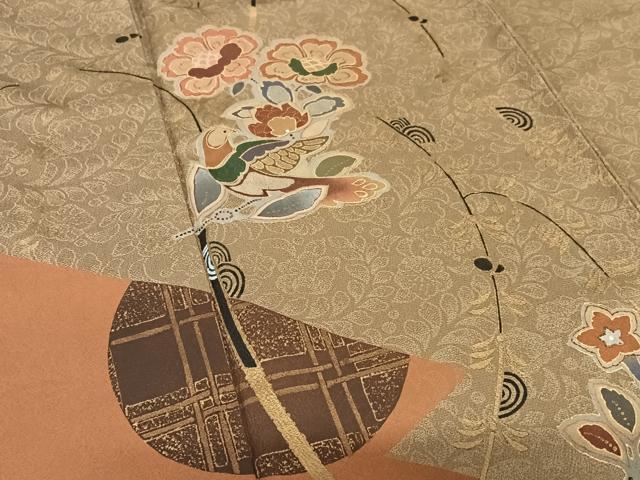 平和屋着物●訪問着　花鳥文　金彩　正絹　逸品　AABC5184zg