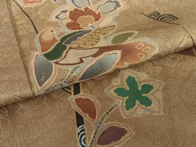 平和屋着物●訪問着　花鳥文　金彩　正絹　逸品　AABC5184zg