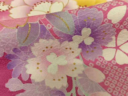 平和屋着物●豪華振袖 蔓帯花文 暈し染め 金彩 仮絵羽 逸品 未使用 AABC5190zg