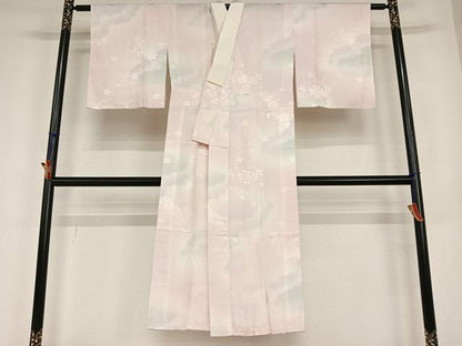 平和屋着物●長襦袢 無双仕立て 草花文 暈し染め 正絹 逸品 AABC5191zg