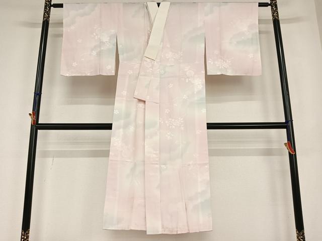平和屋着物●長襦袢 無双仕立て 草花文 暈し染め 正絹 逸品 AABC5191zg