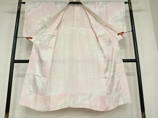 平和屋着物●長襦袢 無双仕立て 草花文 暈し染め 正絹 逸品 AABC5191zg