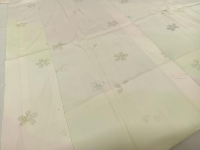 平和屋着物●長襦袢　無双仕立て　舞桜　正絹　逸品　AABC5192zg