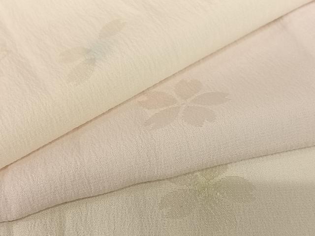 平和屋着物●長襦袢　無双仕立て　舞桜　正絹　逸品　AABC5192zg