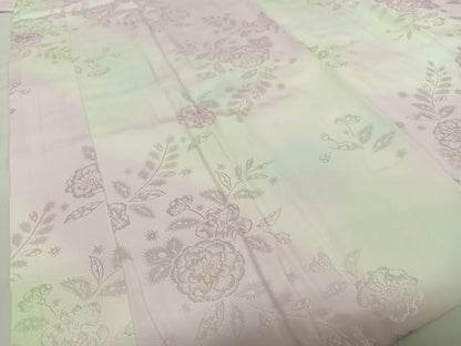 平和屋着物●長襦袢　袷　絞り　草花文　洗える着物　AABC5195zg