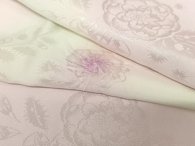 平和屋着物●長襦袢　袷　絞り　草花文　洗える着物　AABC5195zg