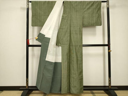 平和屋着物■上質な紬　間道　正絹　逸品　AABC5251sx