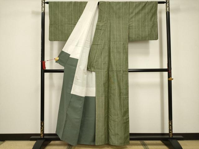平和屋着物■上質な紬　間道　正絹　逸品　AABC5251sx