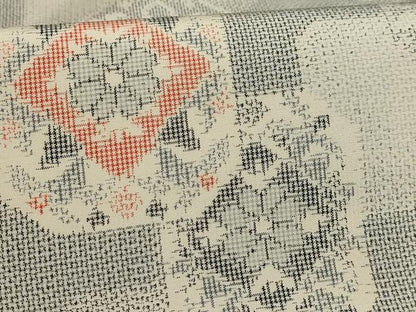 平和屋着物■上質な紬　色紙花文　正絹　逸品　AABC5290sx