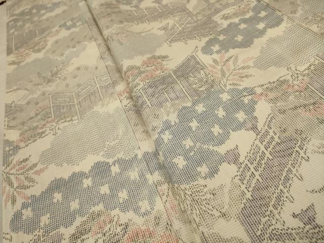 平和屋着物■上質な紬　風景文　正絹　逸品　AABC5312sx