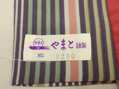 平和屋着物■小紋　間道　やまと誂製　洗える着物　AABC5339sx