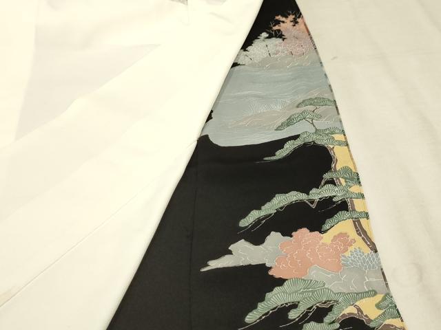 平和屋着物■豪華黒留袖 兼六園 金彩 正絹 逸品 AABC5387sx