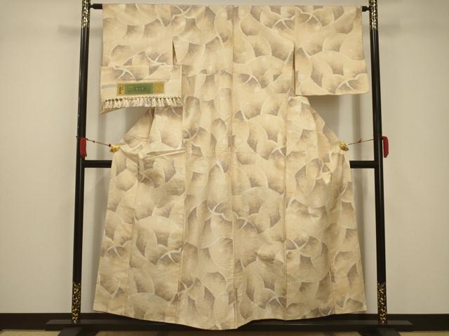 平和屋着物■上質な紬 幾何学文様 証紙付き 正絹 逸品 AABC5442sx