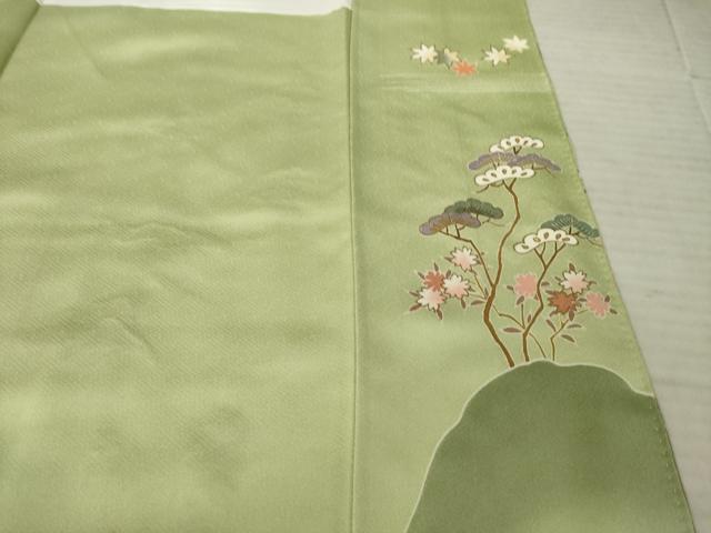 平和屋着物●千くさ染繍　訪問着　駒刺繍　遠山流水風景文　金彩　正絹　逸品　AABC5611ck