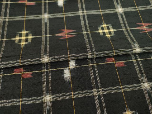 平和屋着物●上質な紬 琉球絣文様 正絹 逸品 AABC5619ck