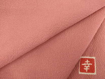 平和屋着物●ファッションデザイナー 花井幸子 色無地 甚三紅色 やまと誂製 正絹 逸品 未使用 AABC5625ck