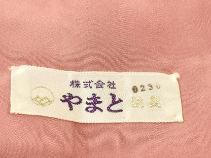 平和屋着物●ファッションデザイナー 花井幸子 色無地 甚三紅色 やまと誂製 正絹 逸品 未使用 AABC5625ck