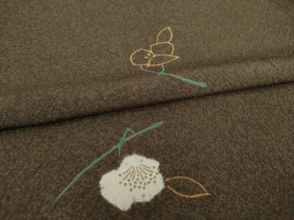 平和屋着物●上質な小紋　舞花文　金彩　正絹　逸品　AABC5627ck
