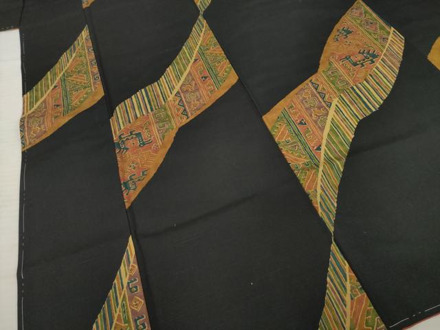 平和屋着物●上質な小紋 紬地 有栖川文様 正絹 逸品 未使用 AABC5651ck