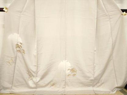 平和屋着物●訪問着　刺繍　松竹梅丸文　金彩　ゑり善扱い　ロング丈　正絹　逸品　AABC5653ck