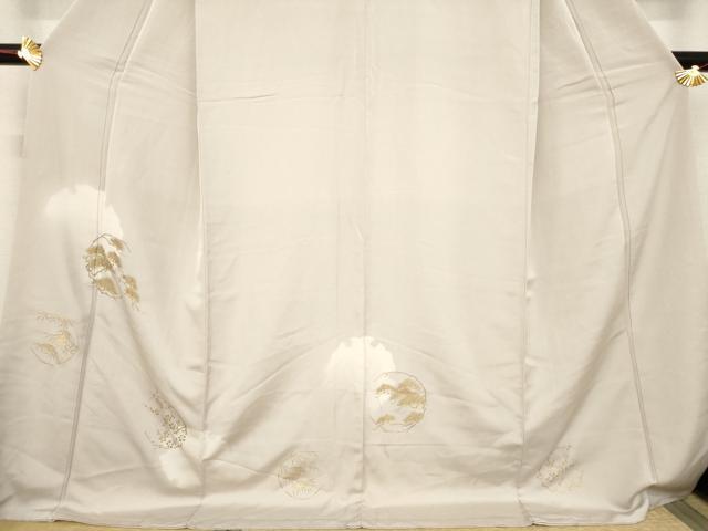 平和屋着物●訪問着　刺繍　松竹梅丸文　金彩　ゑり善扱い　ロング丈　正絹　逸品　AABC5653ck
