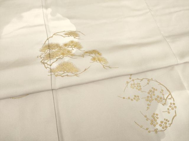 平和屋着物●訪問着　刺繍　松竹梅丸文　金彩　ゑり善扱い　ロング丈　正絹　逸品　AABC5653ck