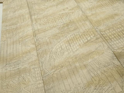 平和屋着物■上質な紬　風景文　正絹　逸品　AABC5725cs