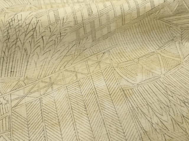 平和屋着物■上質な紬　風景文　正絹　逸品　AABC5725cs