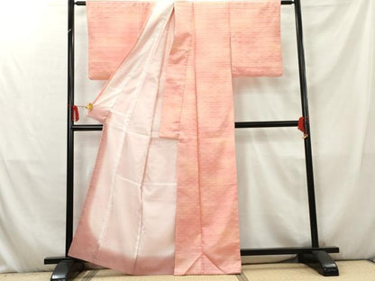 平和屋着物■小紋　扇青海波地紋　暈し染め　洗える着物　AABC5772cs