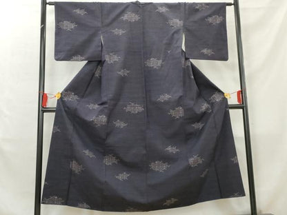 平和屋着物■上質な紬 花菱文 正絹 逸品 AABC5836cs