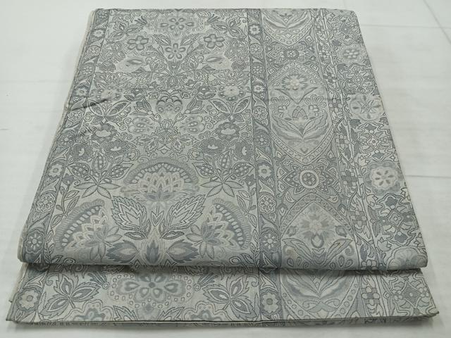平和屋着物◎六通柄袋帯 更紗花文 正絹 逸品 AABC5858uk