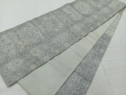 平和屋着物◎六通柄袋帯 更紗花文 正絹 逸品 AABC5858uk